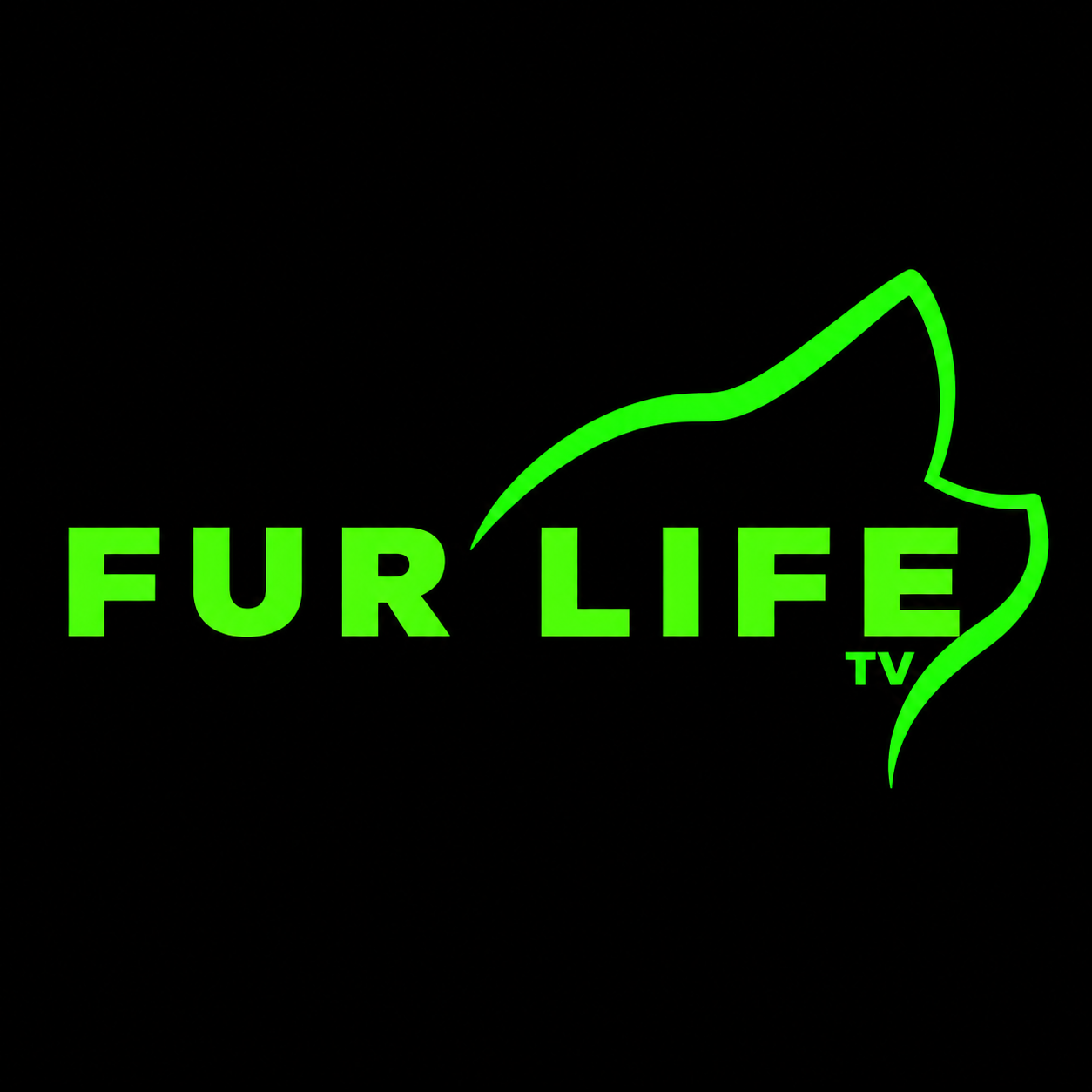 Fur Life TV logo, bright green on black